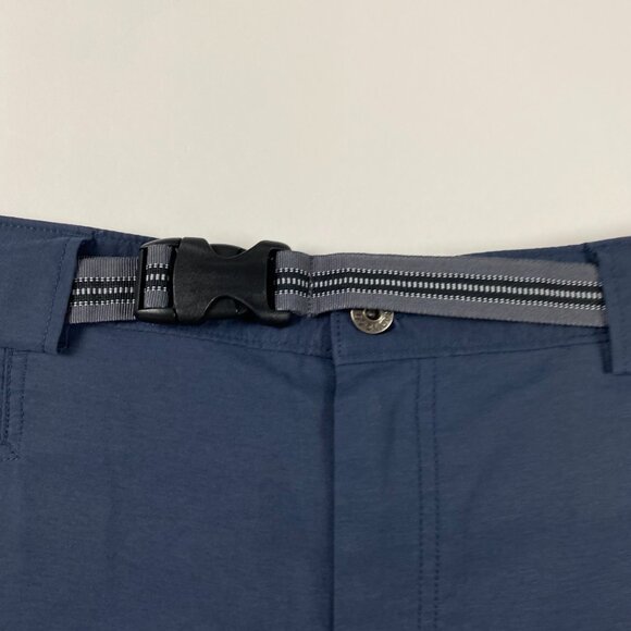Duluth Trading Co Belted Shorts Mens XL Blue Nylon Spandex Elastic Waist - Picture 4 of 11